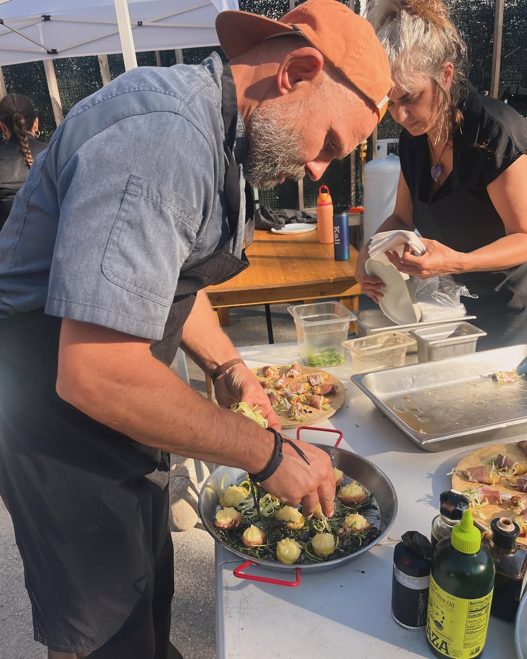 Chef Tommy cooking on location